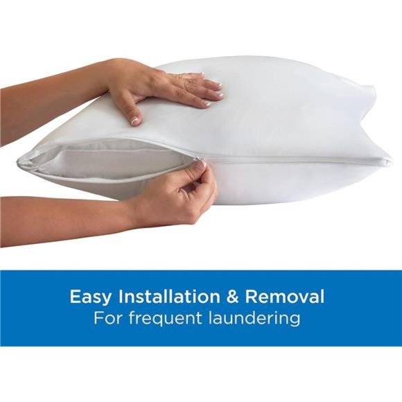 Moisture Wicking, Allergy Protection - Set of 4 Standard/Queen Pillow Protectors - Picture 3 of 6